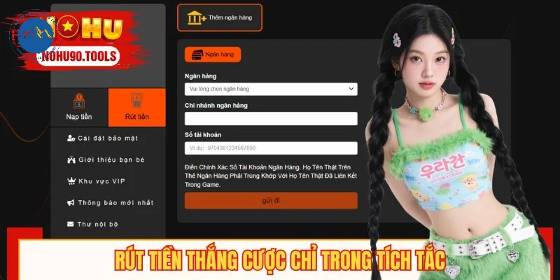 Rút tiền thắng cược tại NOHU90 chỉ trong tích tắc